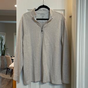 NWOT Mizzen+Main Large Cream Quarter-zip Pullover